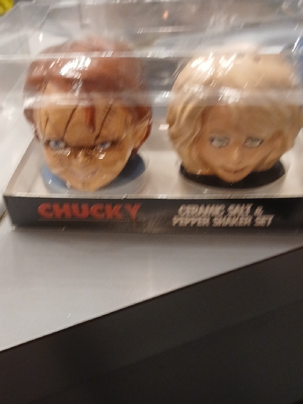 Chucky Ceramic Salt & Pepper Shaker Set - Brown and Cream